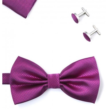 Set papion, batista si butoni violet deschis 